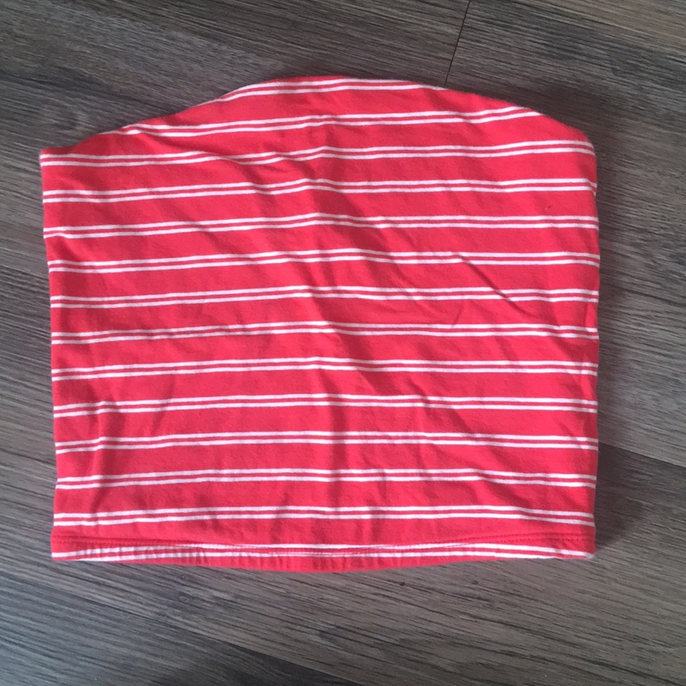 Red and white tube top